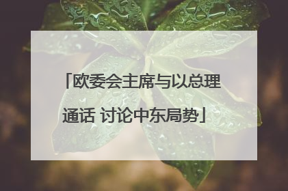 欧委会主席与以总理通话 讨论中东局势