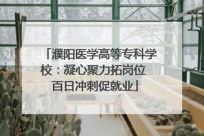 濮阳医学高等专科学校：凝心聚力拓岗位 百日冲刺促就业