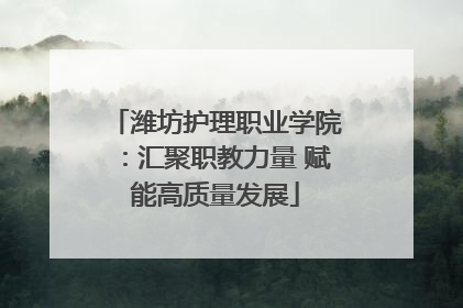潍坊护理职业学院：汇聚职教力量 赋能高质量发展
