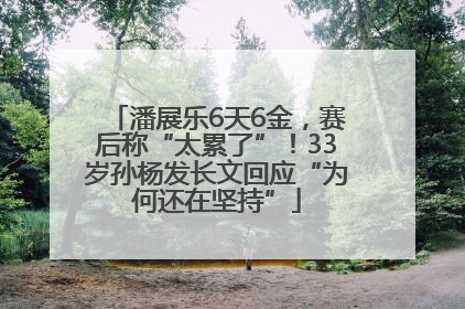 潘展乐6天6金，赛后称“太累了”！33岁孙杨发长文回应“为何还在坚持”