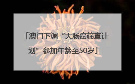 澳门下调“大肠癌筛查计划”参加年龄至50岁