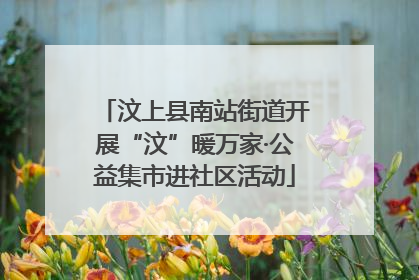 汶上县南站街道开展“汶”暖万家·公益集市进社区活动