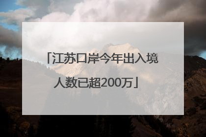 江苏口岸今年出入境人数已超200万