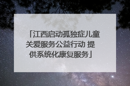 江西启动孤独症儿童关爱服务公益行动 提供系统化康复服务