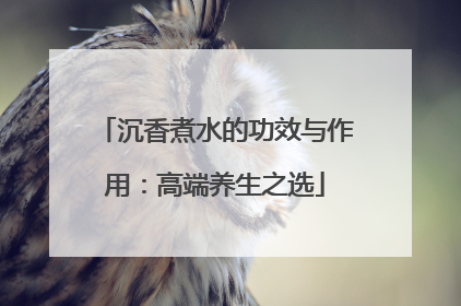 沉香煮水的功效与作用：高端养生之选