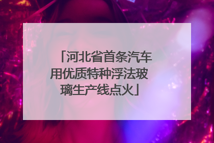 河北省首条汽车用优质特种浮法玻璃生产线点火