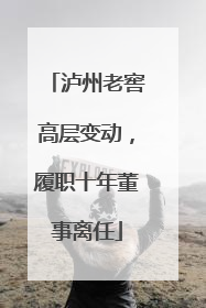 泸州老窖高层变动，履职十年董事离任
