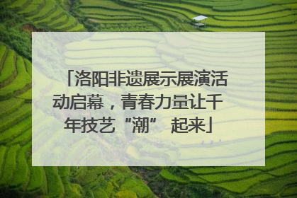 洛阳非遗展示展演活动启幕，青春力量让千年技艺“潮” 起来