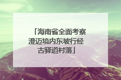 海南省全面考察澄迈境内东坡行经古驿道村落