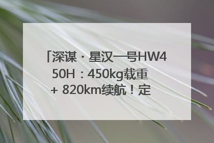 深谋・星汉一号HW450H：450kg载重+ 820km续航！定义低空运力新标准