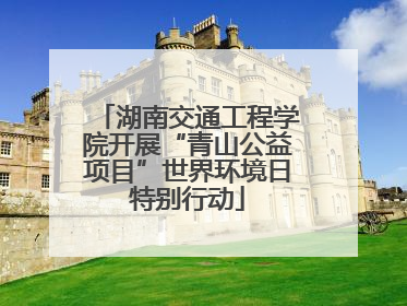 湖南交通工程学院开展“青山公益项目”世界环境日特别行动
