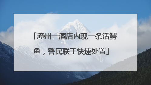 漳州一酒店内现一条活鳄鱼，警民联手快速处置