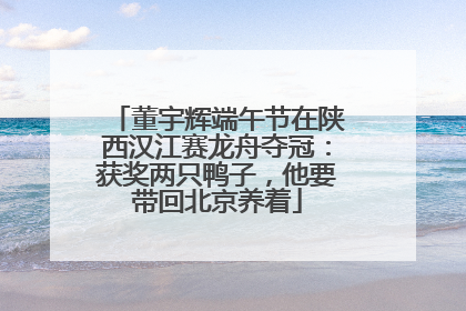 董宇辉端午节在陕西汉江赛龙舟夺冠：获奖两只鸭子，他要带回北京养着