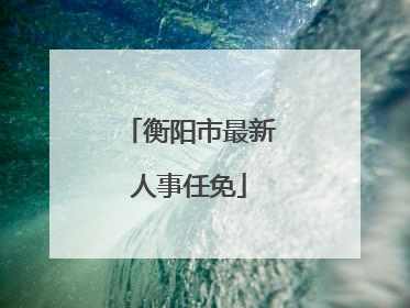 衡阳市最新人事任免