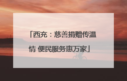 西充：慈善捐赠传温情 便民服务惠万家