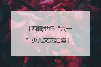 西藏举行“六一”少儿文艺汇演