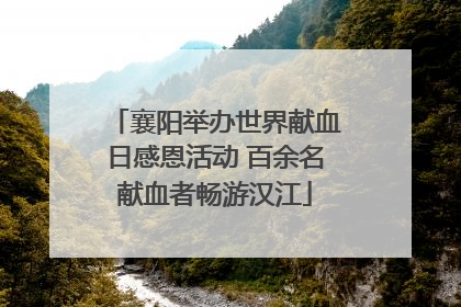 襄阳举办世界献血日感恩活动 百余名献血者畅游汉江