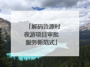 解码鲁源村夜游项目审批服务新范式