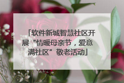 软件新城智慧社区开展“情暖母亲节，爱意满社区”敬老活动