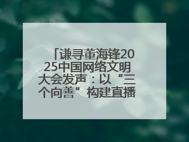 谦寻董海锋2025中国网络文明大会发声：以“三个向善”构建直播电商善意长河