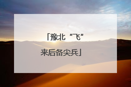 豫北“飞”来后备尖兵