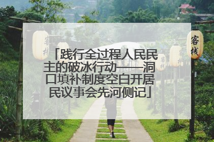 践行全过程人民民主的破冰行动——洞口填补制度空白开居民议事会先河侧记