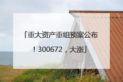 重大资产重组预案公布！300672，大涨