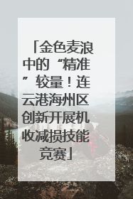 金色麦浪中的“精准”较量！连云港海州区创新开展机收减损技能竞赛