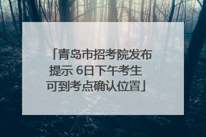 青岛市招考院发布提示 6日下午考生可到考点确认位置