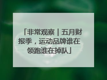 非常观察｜五月财报季，运动品牌谁在领跑谁在掉队