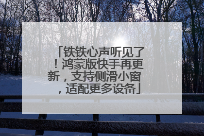 铁铁心声听见了！鸿蒙版快手再更新，支持侧滑小窗，适配更多设备