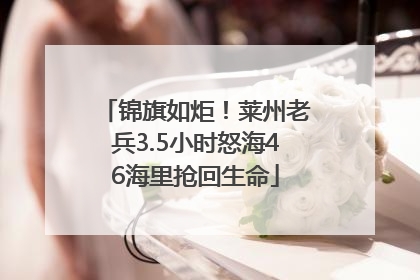 锦旗如炬！莱州老兵3.5小时怒海46海里抢回生命