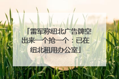 雷军称纽北广告牌空出来一个抢一个：已在纽北租用办公室