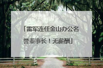 雷军连任金山办公名誉董事长！无薪酬