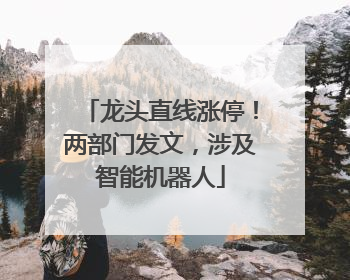 龙头直线涨停！两部门发文，涉及智能机器人