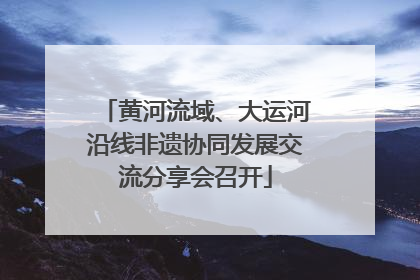 黄河流域、大运河沿线非遗协同发展交流分享会召开