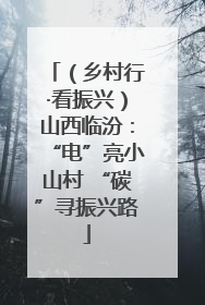 （乡村行·看振兴）山西临汾：“电”亮小山村 “碳”寻振兴路