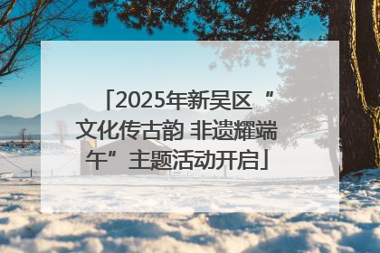 2025年新吴区“文化传古韵 非遗耀端午”主题活动开启