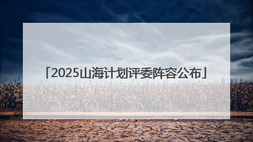2025山海计划评委阵容公布