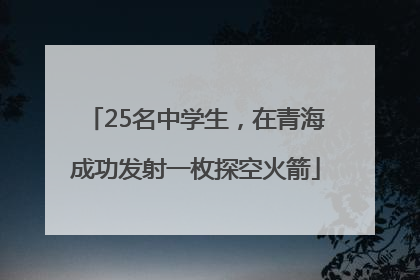 25名中学生，在青海成功发射一枚探空火箭