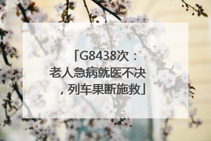 G8438次：老人急病就医不决，列车果断施救